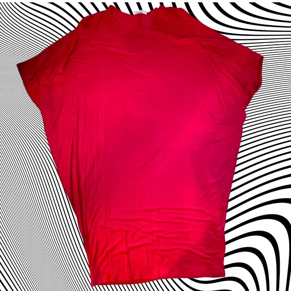 Super cool gently worn red Dolman sleeve cocoon dress in bright red